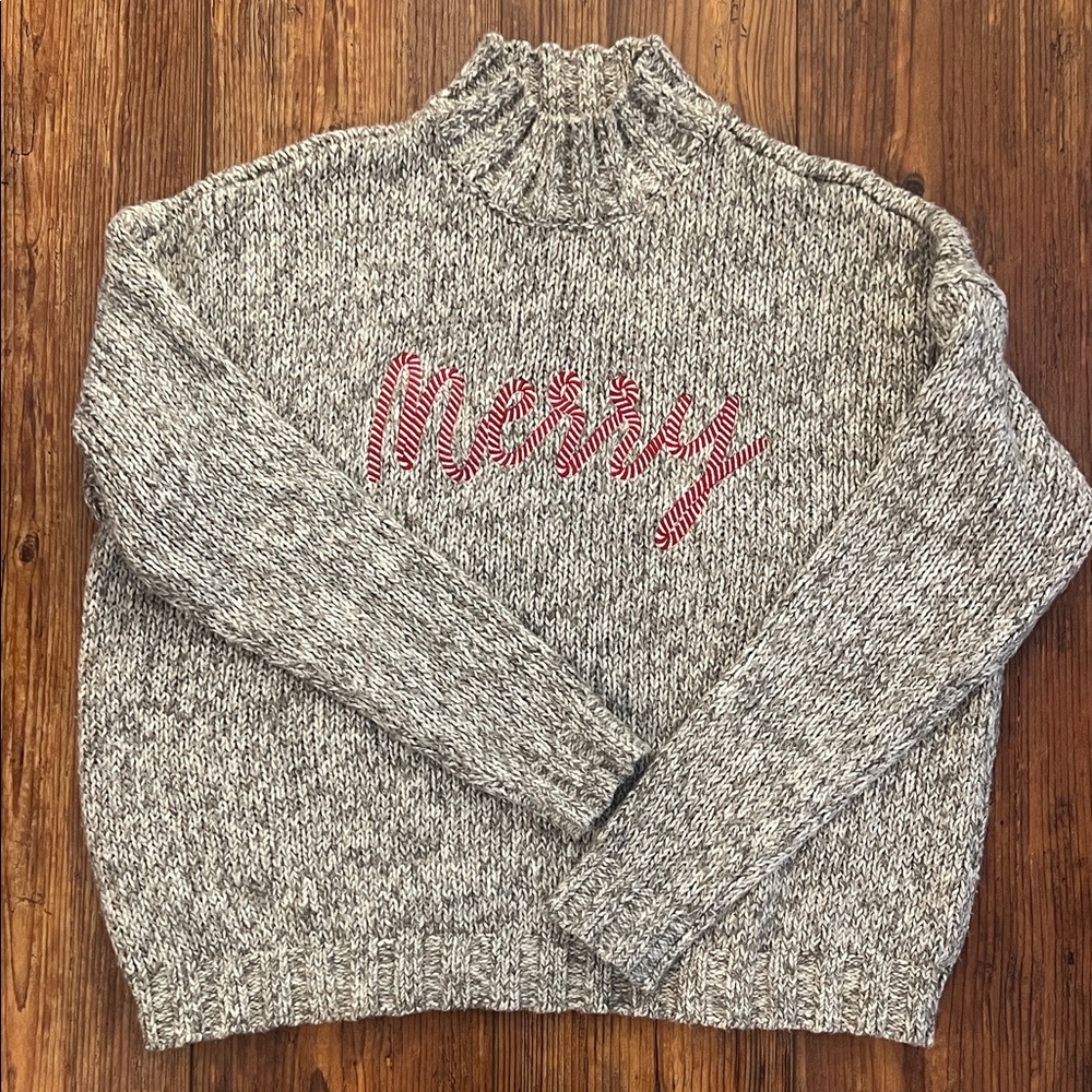 LOFT Gray Turtleneck Sweater